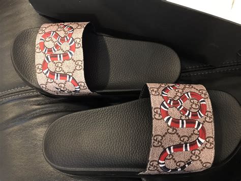 black gucci snake slides|gucci cutout slides.